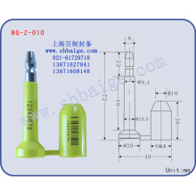 joints de sécurité BG-Z-010, serrure de joint de récipient